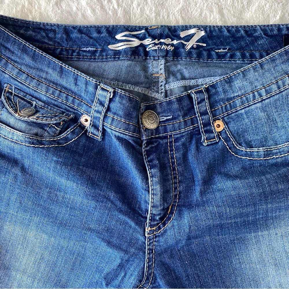 Seven7 Denim Mid-Rise Cropped Capri Jeans - Size 12 - Picture 2 of 12